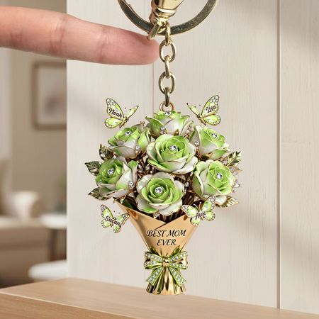 Llavero de la mariposa de la flor del día de madre-regalos personalizados para mamá llavero