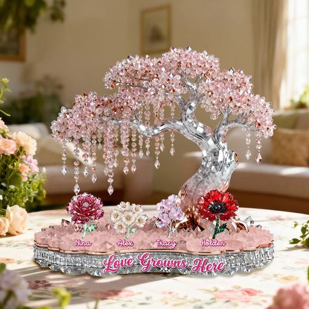 Placa de acrílico del jardín floral-personalizada para la mamá de la abuela