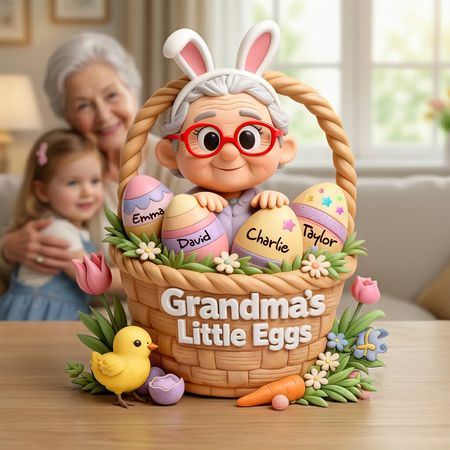 La placa de Pascua de los pequeños huevos de las abuelas-regalo personalizado para la abuela