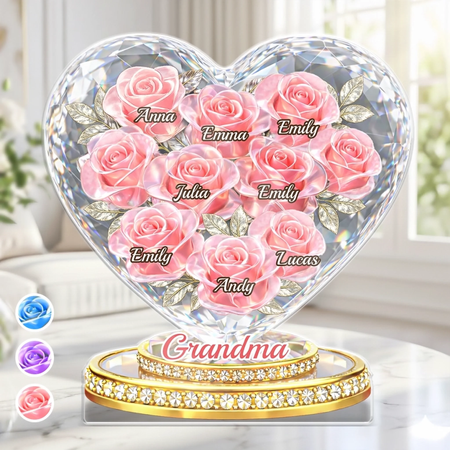 Placa de acrílico de encargo-regalos personalizados del día de madre para la mamá, abuela-amor de mamá nunca termina