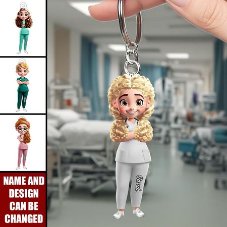 Llavero efectos 2D con información nutricional para cuidadores Regalo personalizado para enfermeras