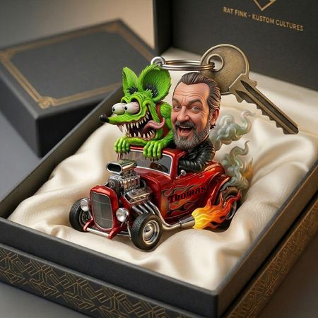 Llavero del monstruo de la velocidad-regalos de encargo de la foto para el amante de Hot Rod
