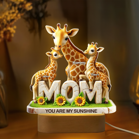 Lámpara LED Jirafa Mamá | Regalo Emotivo para el Día de la Madre