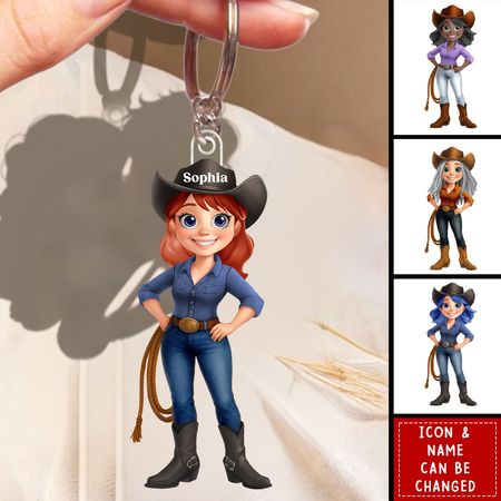 Llavero vaquera personalizado | Qué mundo tan maravilloso