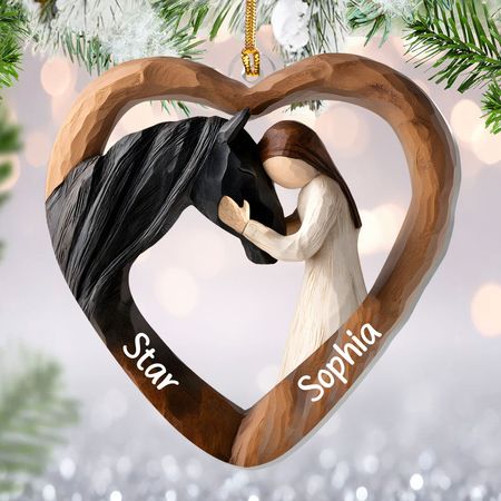 Adorno Navideño Personalizado con Caballo – Un Amor para Siempre