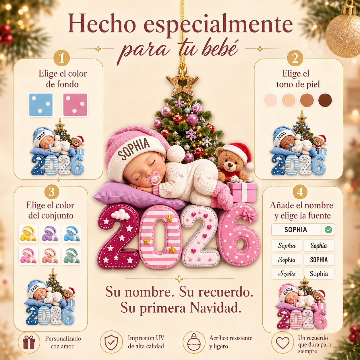 Adorno personalizado hecho especialmente para tu bebé