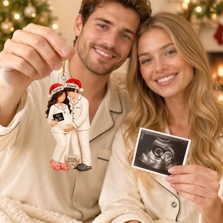 Adorno Navideño Personalizado para Embarazada – Regalo de Navidad para Futuras Mamás