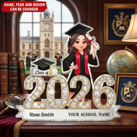 Brillante efecto clase de graduación Senior-placa de bloque de acrílico personalizada