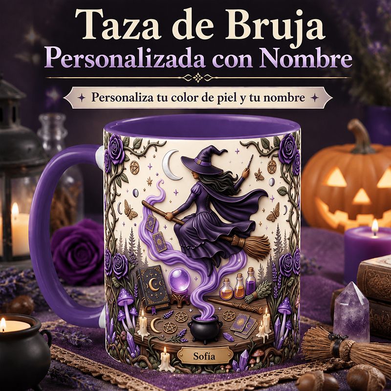 Taza de Bruja Personalizada con Nombre