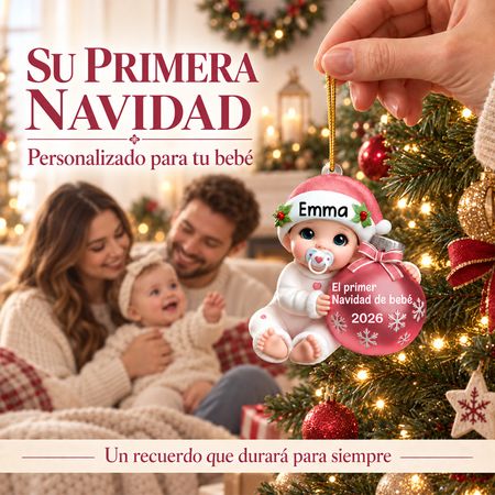 Ornamento Personalizado para la Primera Navidad del Bebé – Regalo Original de Navidad