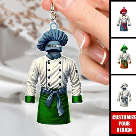 Capa del cocinero-llavero de acrílico personalizado, regalo para los cocineros y los entusiastas culinarios