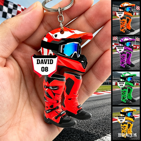 Regalo personalizado llavero para amantes del Motocross