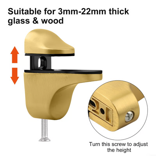 🛠️🏡 Adjustable Wood  Glass Shelf Holder