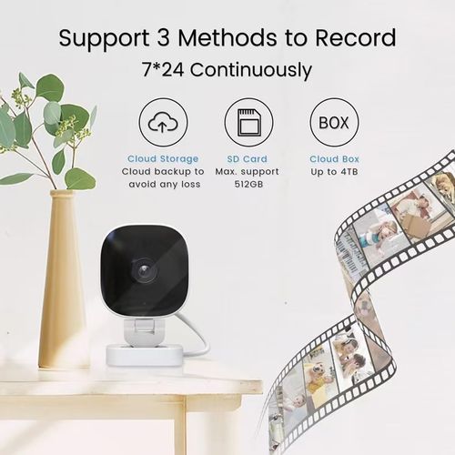 3MP 480P Window Camera,2.4GHz WiFi Indoor Cameras for Home Security with High-definition black and white Night Vision,Person and Movement Detection,24-hour Recording,Easy and Quick Install