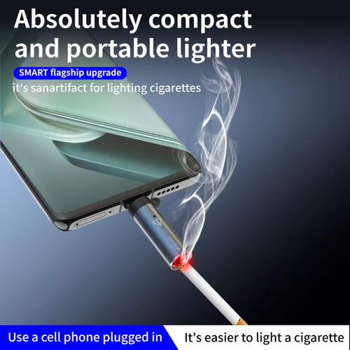 USB-C Electric Lighter, Windproof Waterproof Flameless Lighter, Men's Father Gift Decoration