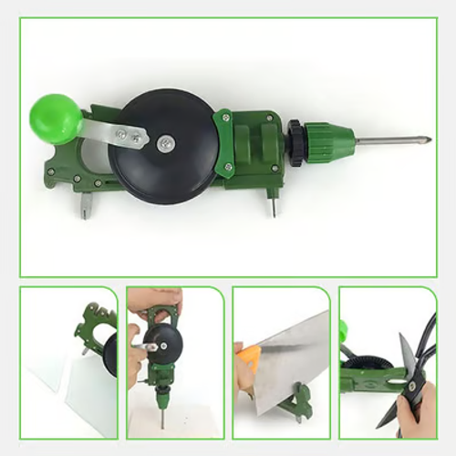 Multi-functional Glass Cutter with Drilling & Knife Sharpener