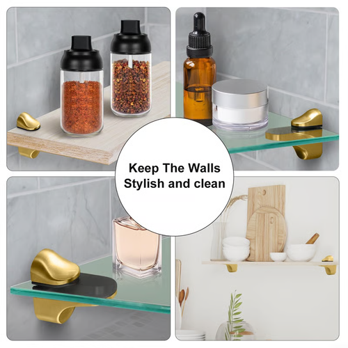 🛠️🏡 Adjustable Wood  Glass Shelf Holder