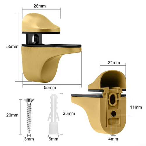 🛠️🏡 Adjustable Wood  Glass Shelf Holder