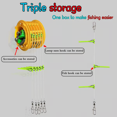 🔥🐟 Newest Anti-tangle Tandem Fishing Hooks with Organizer