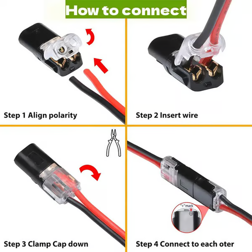Quick Wiring🔌Double-Wire Plug-in Connector Led Light Strip Connectors 2 Pin