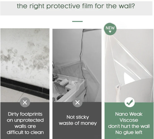 45CM*10M Transparent Electrostatic Wall Protection Film