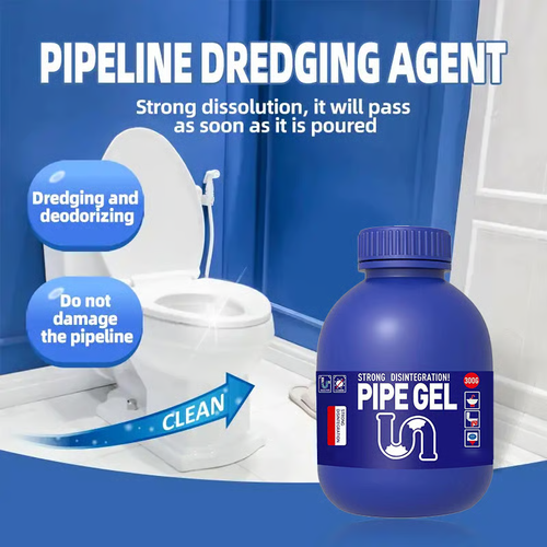 PIPE BOBO -Drain Unclogger Powerful Pipeline Dredging for Kitchen Sinks Shower Drains Tubs Dissolves 200+ Blockages Kills 99% Bacteria Safe for All Pipes Quick Dredging Formula Household Cleaner Bathroom Cleaning Tool