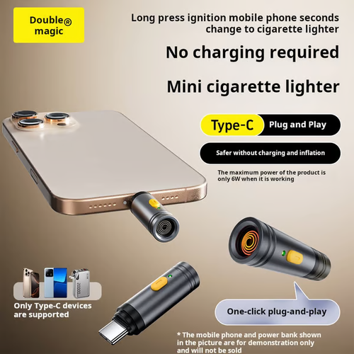 USB-C Electric Lighter, Windproof Waterproof Flameless Lighter, Men's Father Gift Decoration