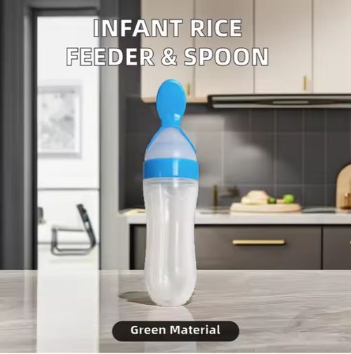 Frasco de suplemento alimentar infantil colher de cereais de arroz
