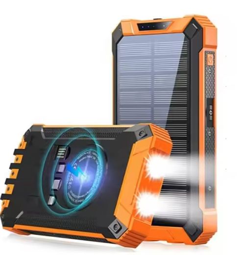 Grande bateria dupla USB brilhante lanterna LED portátil banco de energia solar