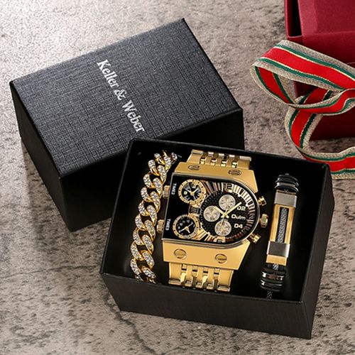 ⌚ Luxury men's watch  buy 1 get 2 free (buy a watch and get 2 bracelets for free)