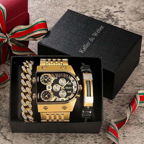 ⌚ Luxury men's watch  buy 1 get 2 free (buy a watch and get 2 bracelets for free)