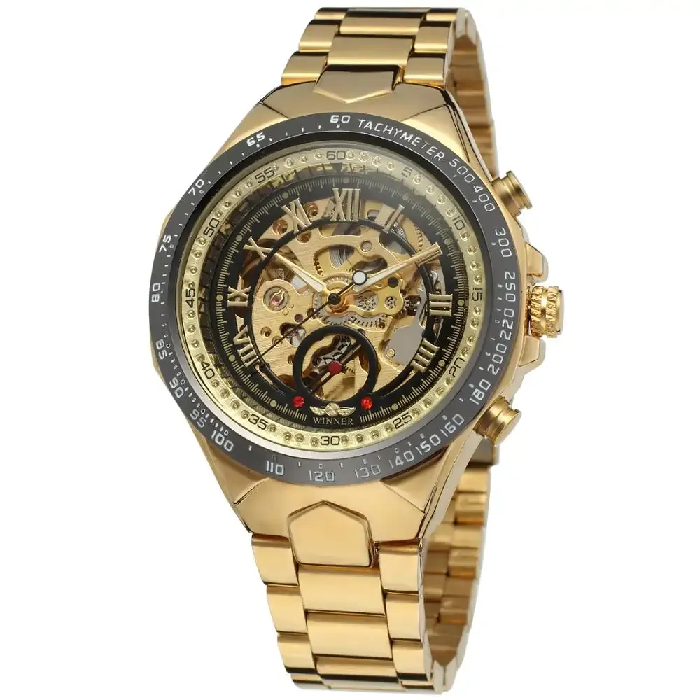 All - steel belt hollow mechanical watch