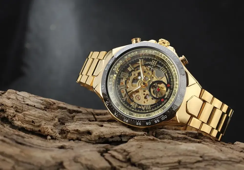 All - steel belt hollow mechanical watch