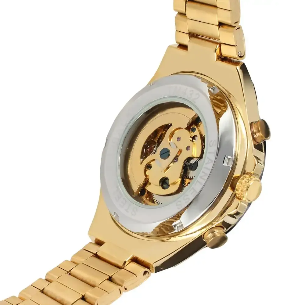 All - steel belt hollow mechanical watch
