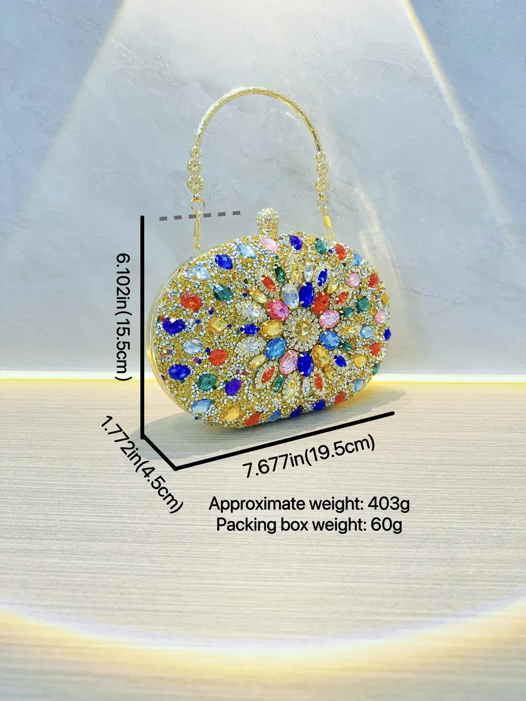 Luxurious and Colorful - Rhinestone Bag for Women