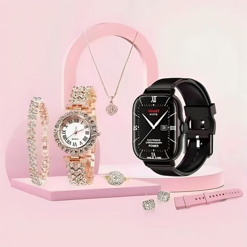 A58 Plus Smart Watch Luxury Gift Box Set(Black strap)