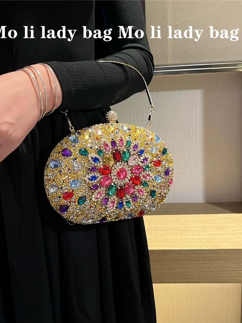 Luxurious and Colorful - Rhinestone Bag for Women