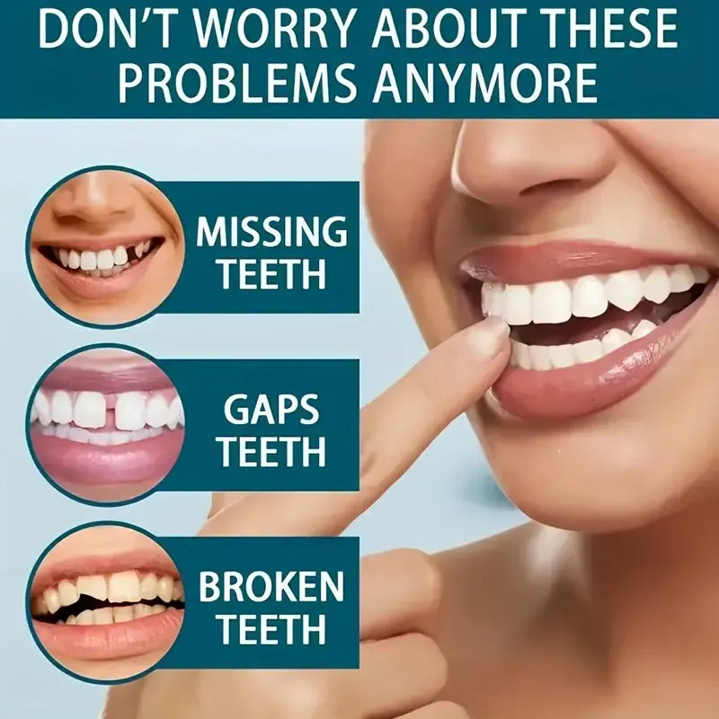 1  white cosmetic dentures