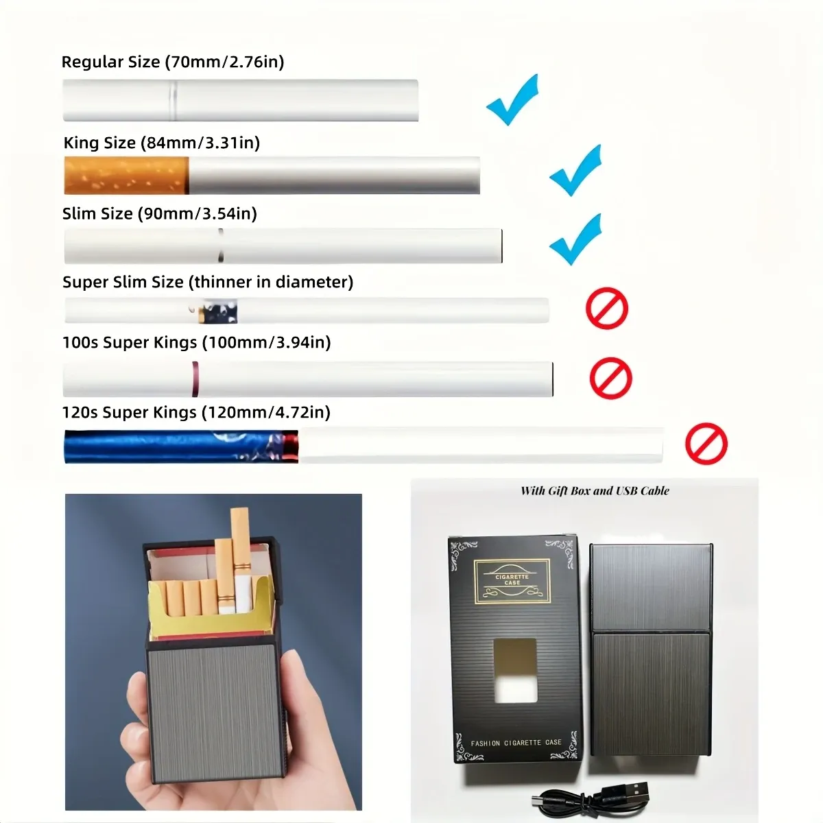Rechargeable lighter cigarette case
