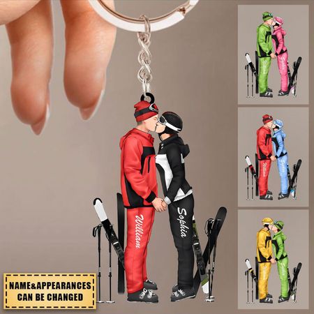 Skipartnere for livet - Personlige gaver Tilpasset skiornament for par, skielskere