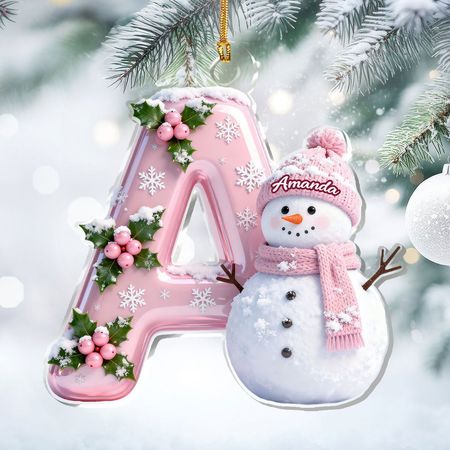 Snøhvit alfabetdrømmer - Personlig 1-lags akrylornament