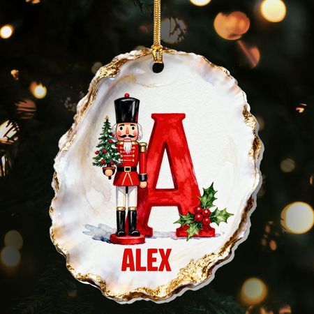 Nøtteknekker Decoupage Østersskall - Personlig 1-lags akrylornament