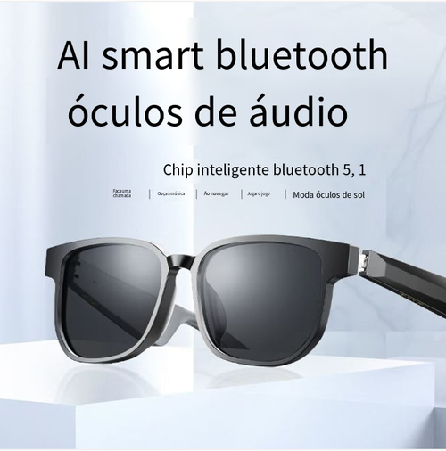 Óculos inteligentes AI black tech navegação de chamadas sem fio anti-highlight FY-gs09 óculos pretos