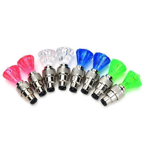 Gemstone Wheel Valve LED Lights for Motorcycles & E-Scooters | Diamond Style Bike Riding Gear | New Year Deal: Buy 1 Get 2 FREE (Random Colors)