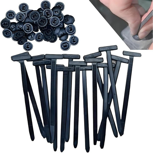 Nylon High-Temperature Resistant Self-Locking L-Type Cable Ties for Car & Motorcycle Interior & Fender Fixing - 10 Pcs Per Pack