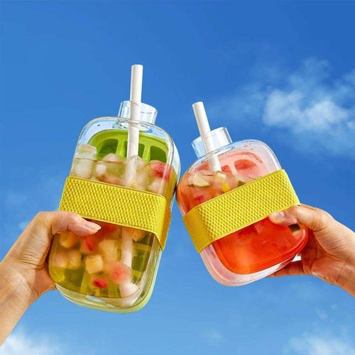 2-in-1 Portable Ice Mold & Water Jug, Press Injection Ice Cube Tray, Stylish Household Ice Maker Bucket