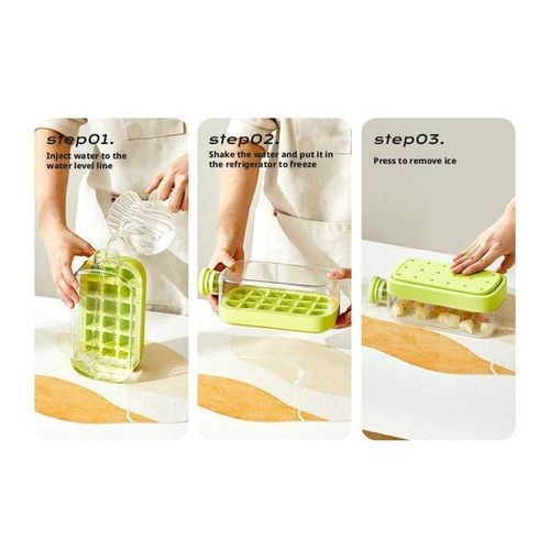 2-in-1 Portable Ice Mold & Water Jug, Press Injection Ice Cube Tray, Stylish Household Ice Maker Bucket