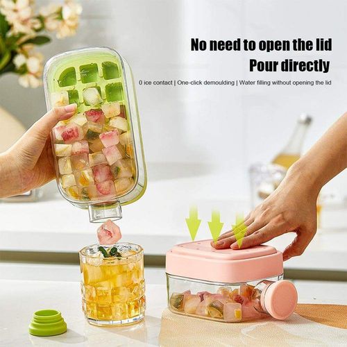 2-in-1 Portable Ice Mold & Water Jug, Press Injection Ice Cube Tray, Stylish Household Ice Maker Bucket