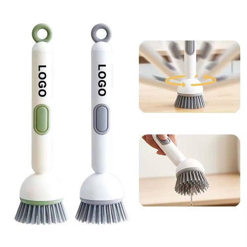 Multifunctional Refillable Rotating Cleaning Brush with Long Handle | Scratch-Free Pot Dish Washer, No Dirty Hands