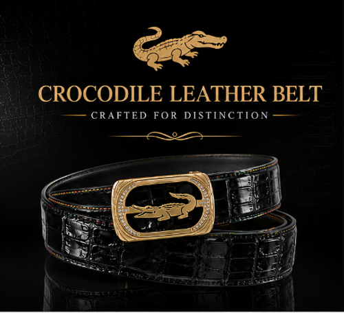 crocodile leather belt